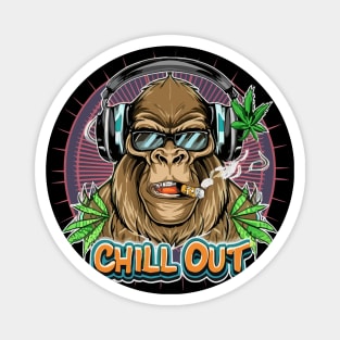 Chill Out: Hip Hop Gorilla Art Piece Magnet